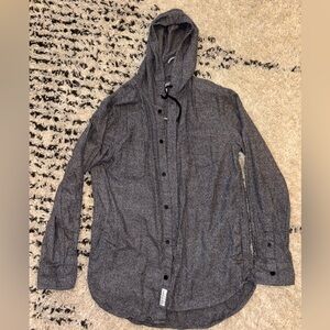Men’s M Modern Amusement Charcoal Hooded Shirt Jacket